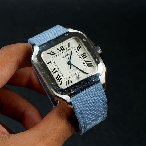 cartier santos large strap size|cartier santos quick release strap.